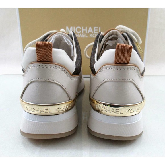 Women's Shoes Michael Kors Pippin Trainer Sneakers MK Logo Cream Multi Size 9.5 - Picture 7 of 11